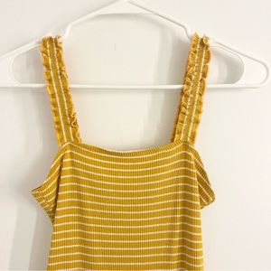 Francesca’s Yellow Striped Bodysuit